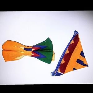 Handmade African Bowtie w/ Pocket Square